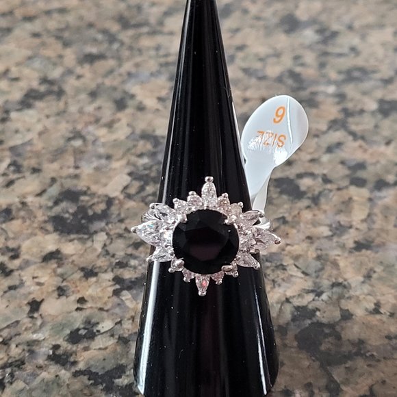 Bomb Party RBP2657 "Rising Sun of Creation" Black Onyx Cubic Zirconia Sz 6 - Picture 1 of 5